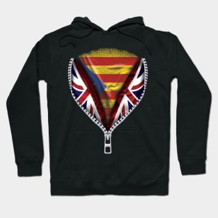 Catalan Flag  Catalonia Flag zipped British Flag - Gift for Catalan From Catalonia Hoodie